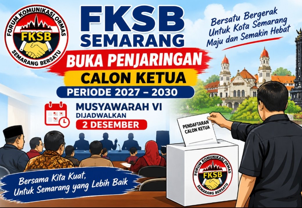 FKSB Semarang Buka Penjaringan Calon Ketua Periode 2027–2030, Mubes VI Digelar 2 Desember